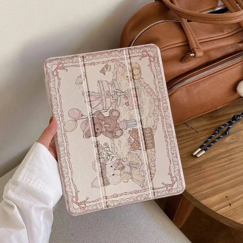 Pastel Picnic Pals iPad case for soft little space vibes, playful animals, and cute pastel aesthetics 🎀