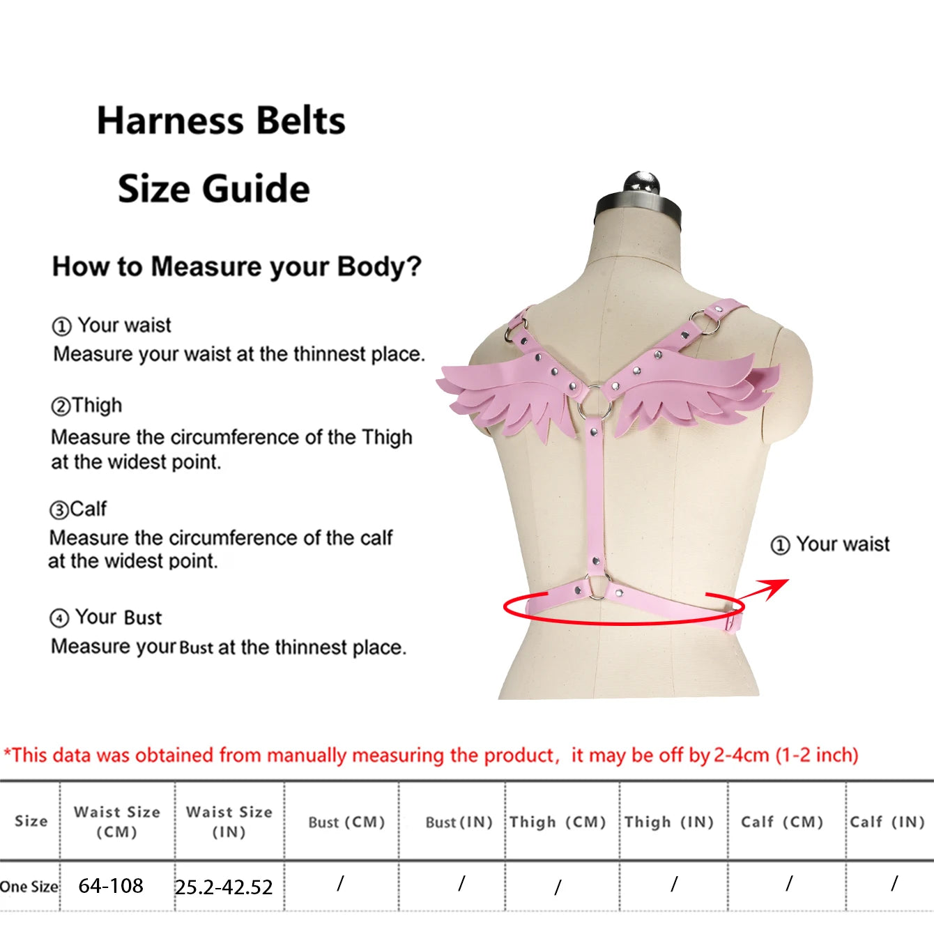 pastel pink angel wings harness with soft fabric and delicate wing details for kawaii looks
