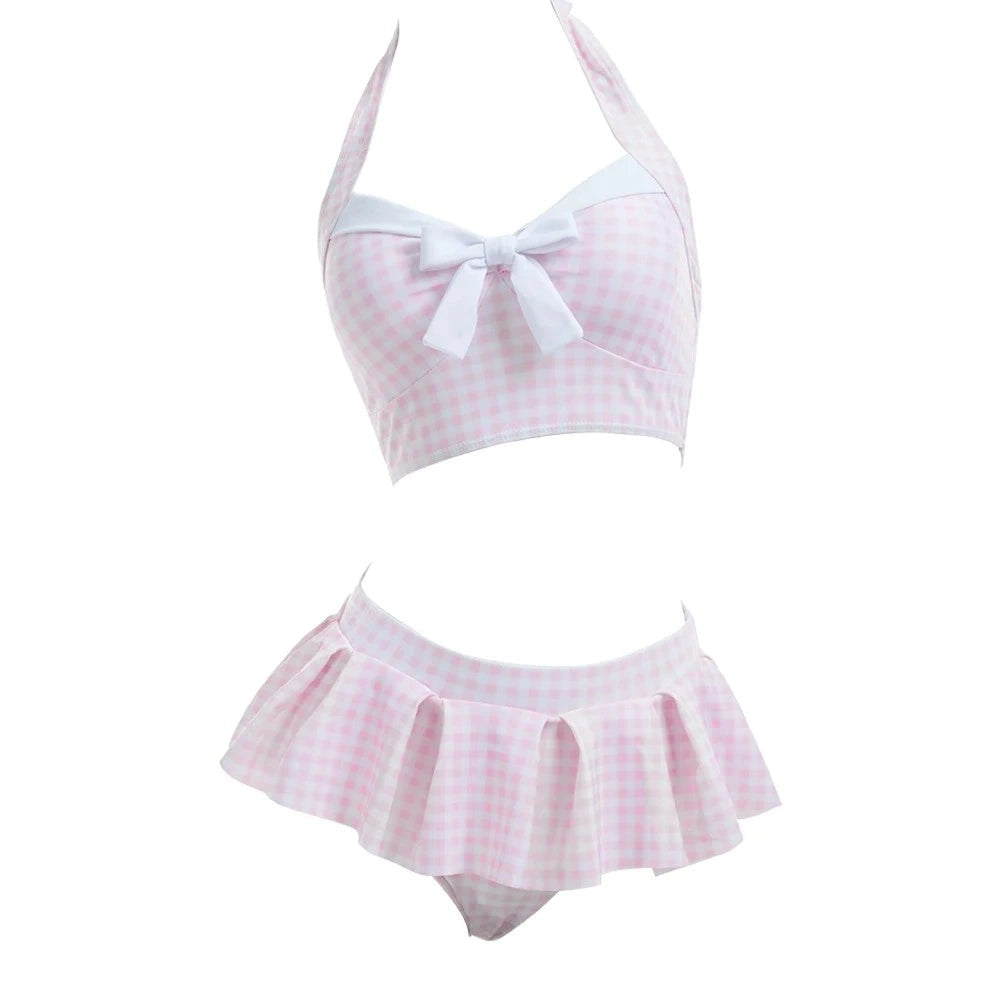 Pastel plaid skirt and panty set with retro cutecore ddlg abdl vibes