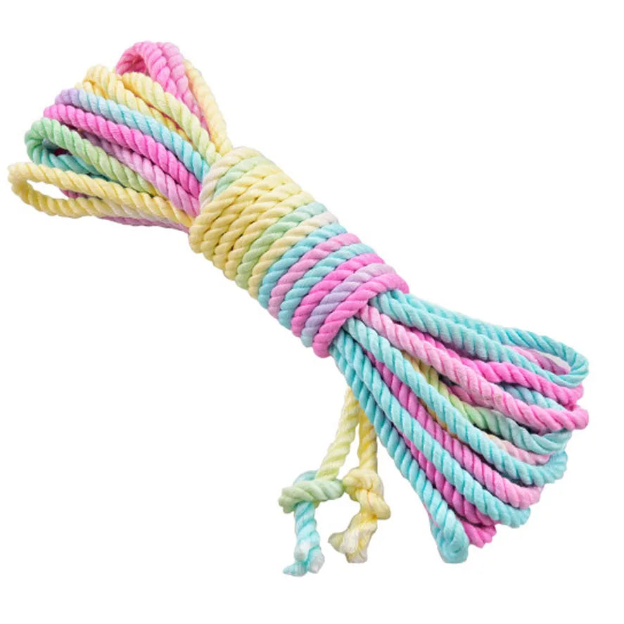 Pastel Rainbow Shibari Rope ddlg, abdl, kawaii cutecore cosplay accessory for playful soft girl bondage