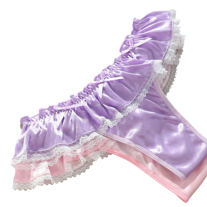 Pastel Satin Ruffle Duo for fairycore, DDLG, and cutecore dress-up play