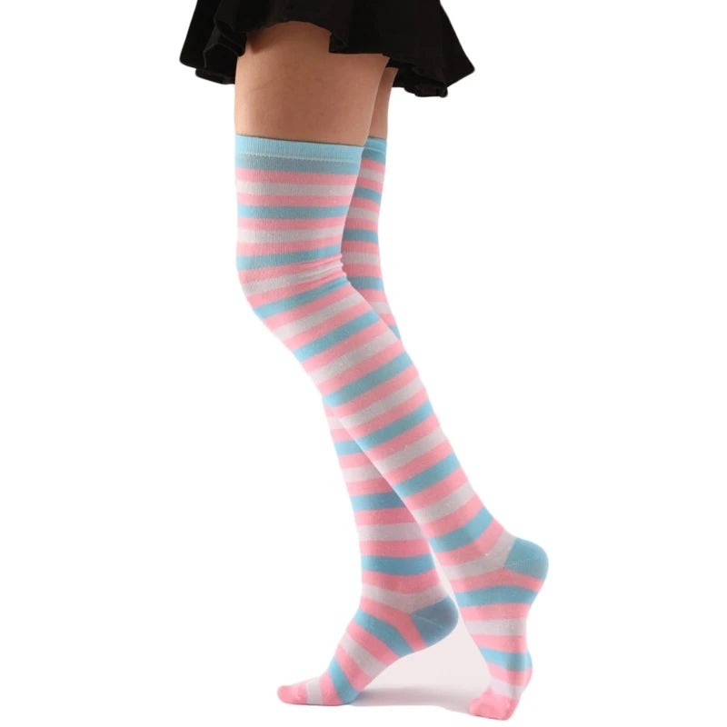 pastel trans flag stockings soft stretchy comfy fit kawaii cutecore DDLG ABDL accessory
