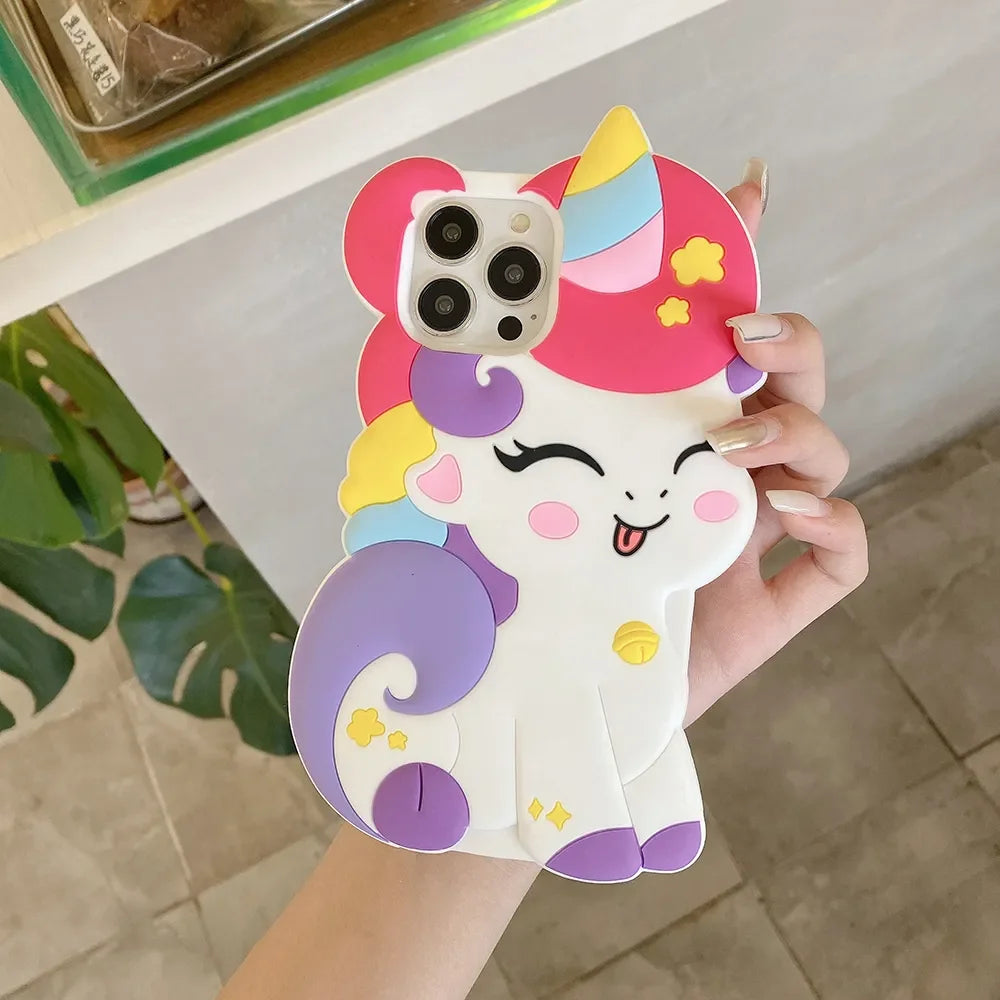 Pastel unicorn phone case with soft aura glow, durable and adorable for ABDL, babycore, kawaii lovers