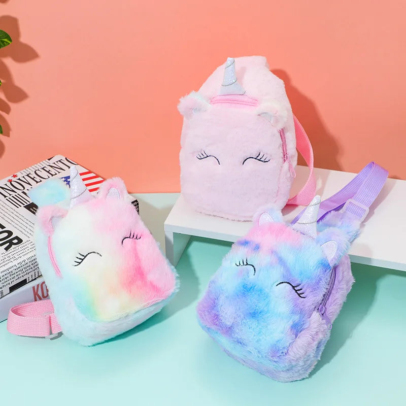 Multicolor pastel unicorn sling bag in pink and purple gradients, kawaii DDLG accessory πΈπ¦