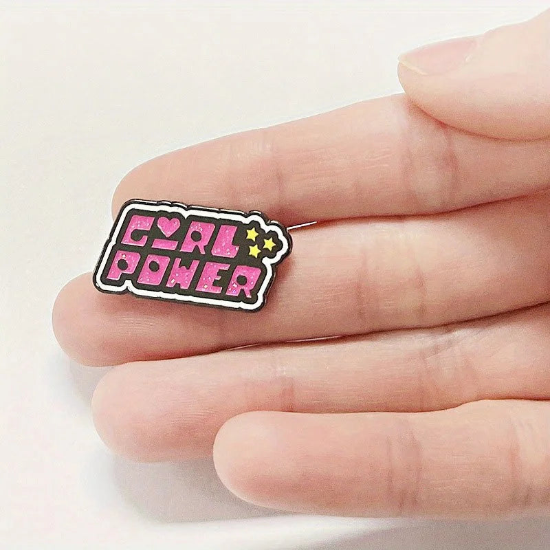 Pink baddie enamel pin showcasing girl power vibes for boss babes and kawaii fashion