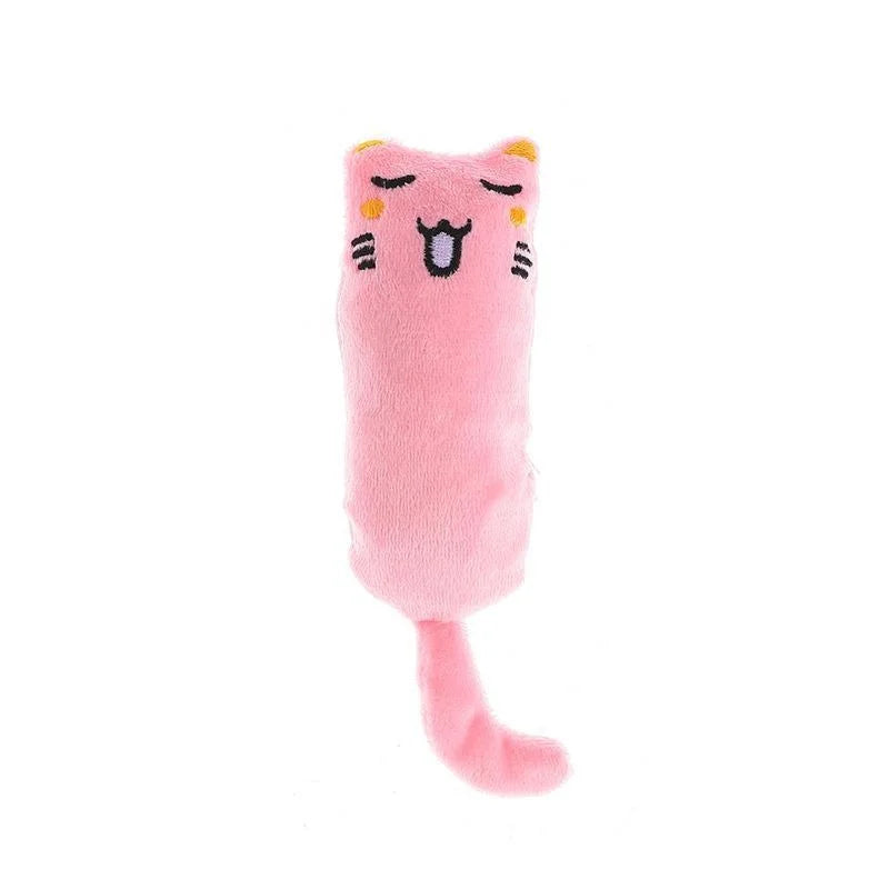 Pink kawaii catnip plush toy pillow for playful kitten regressors