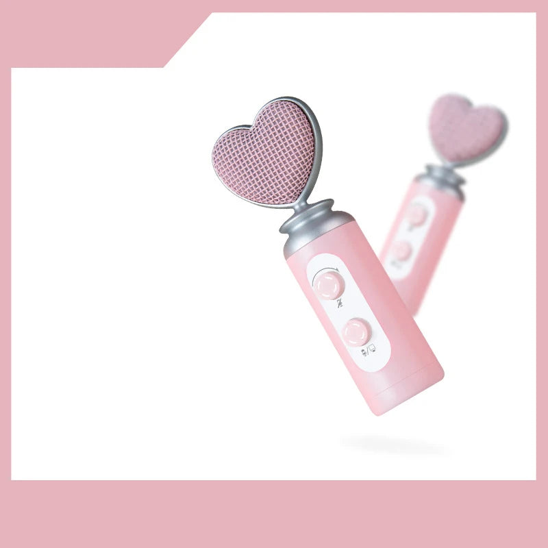 Cute pink heart mic with stable desktop stand for DDLG streamers and content creators