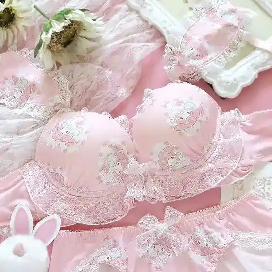Pink kawaii DDLG bra with soft cups and playful accents