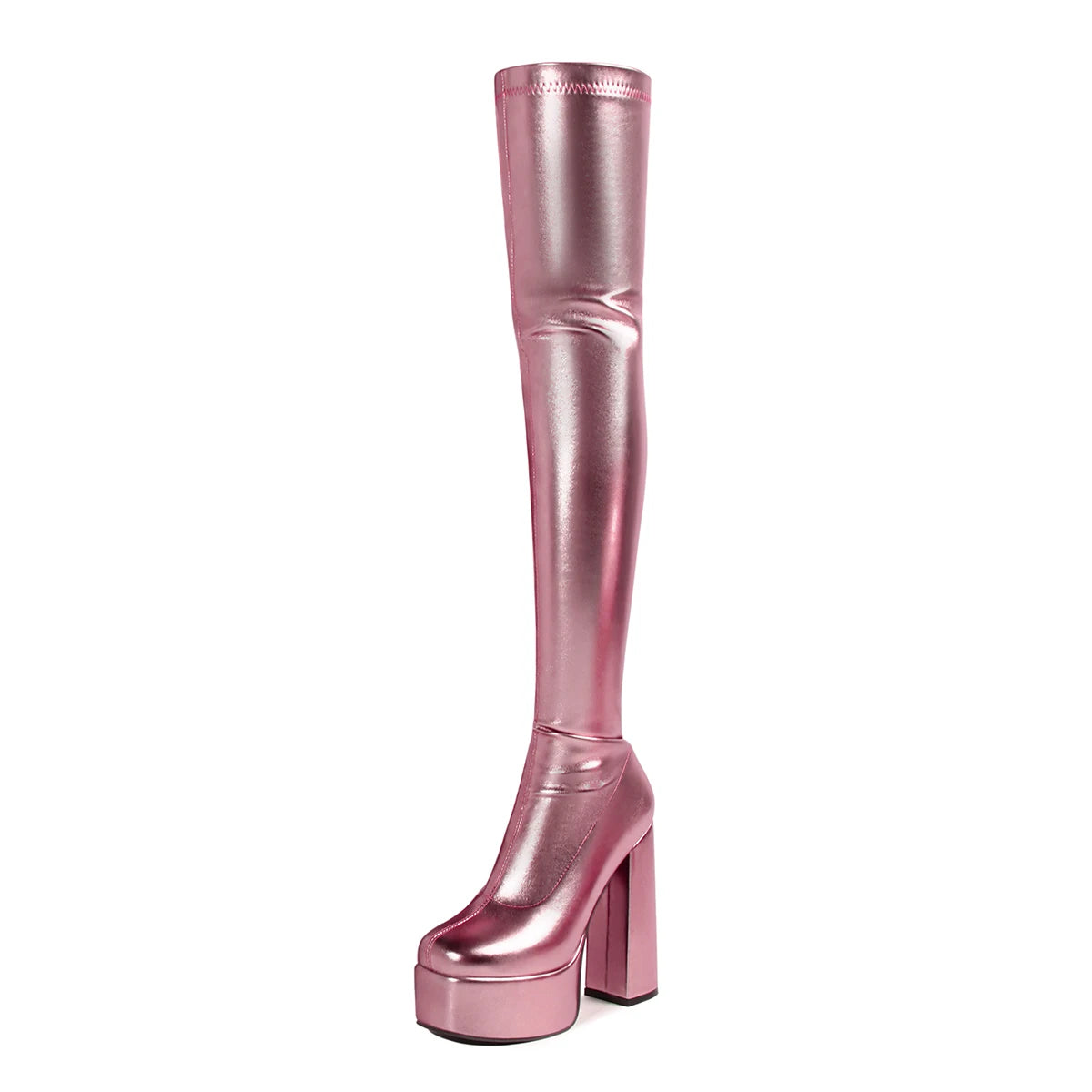 Pink Light Chrome Platform Heels, multi-color magic, spoiled princess babygirl energy, kawaii chunky lift