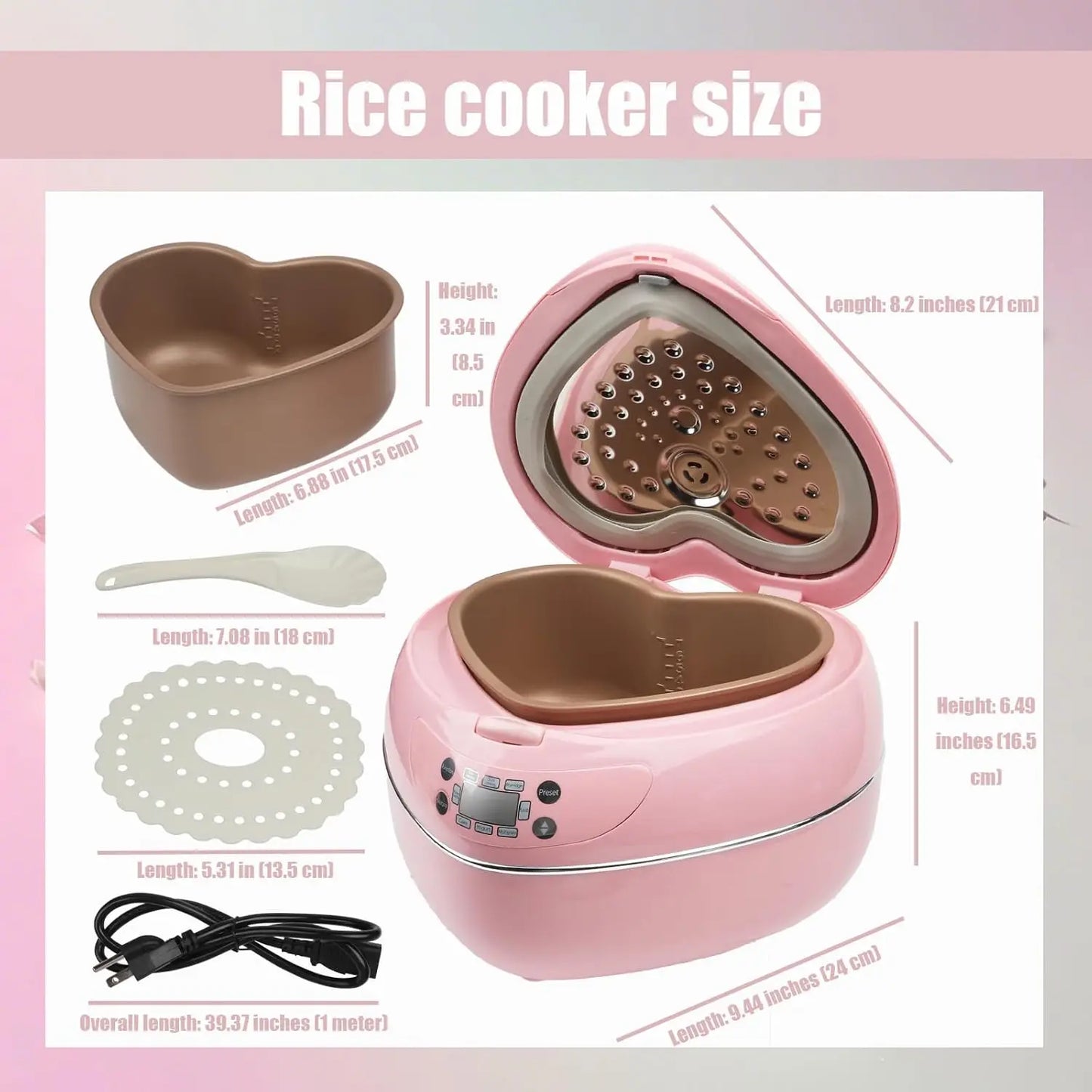 Pink rice cooker combining cute kitchen decor and compact size design