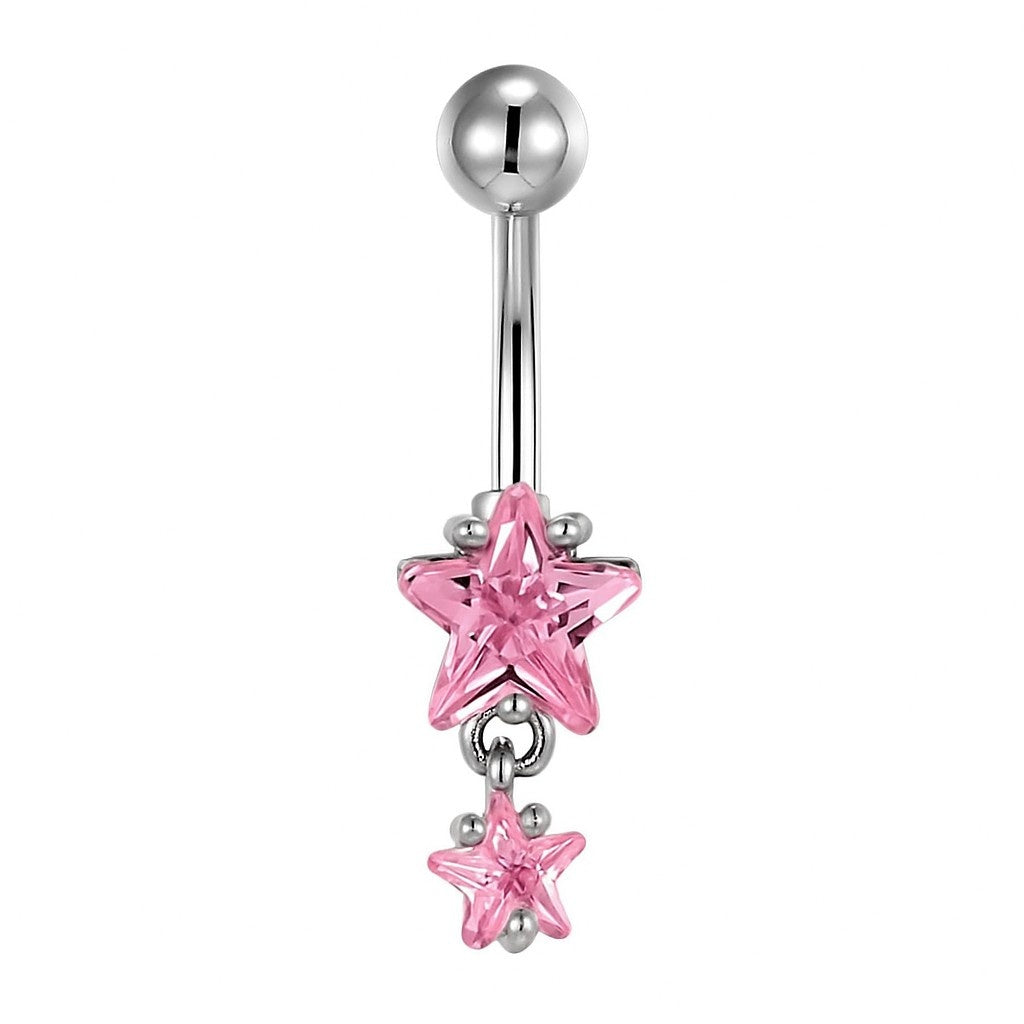 Pink starfish belly ring for mermaid vibes, pastel soft girl style, cute kawaii navel jewelry ddlg baddie