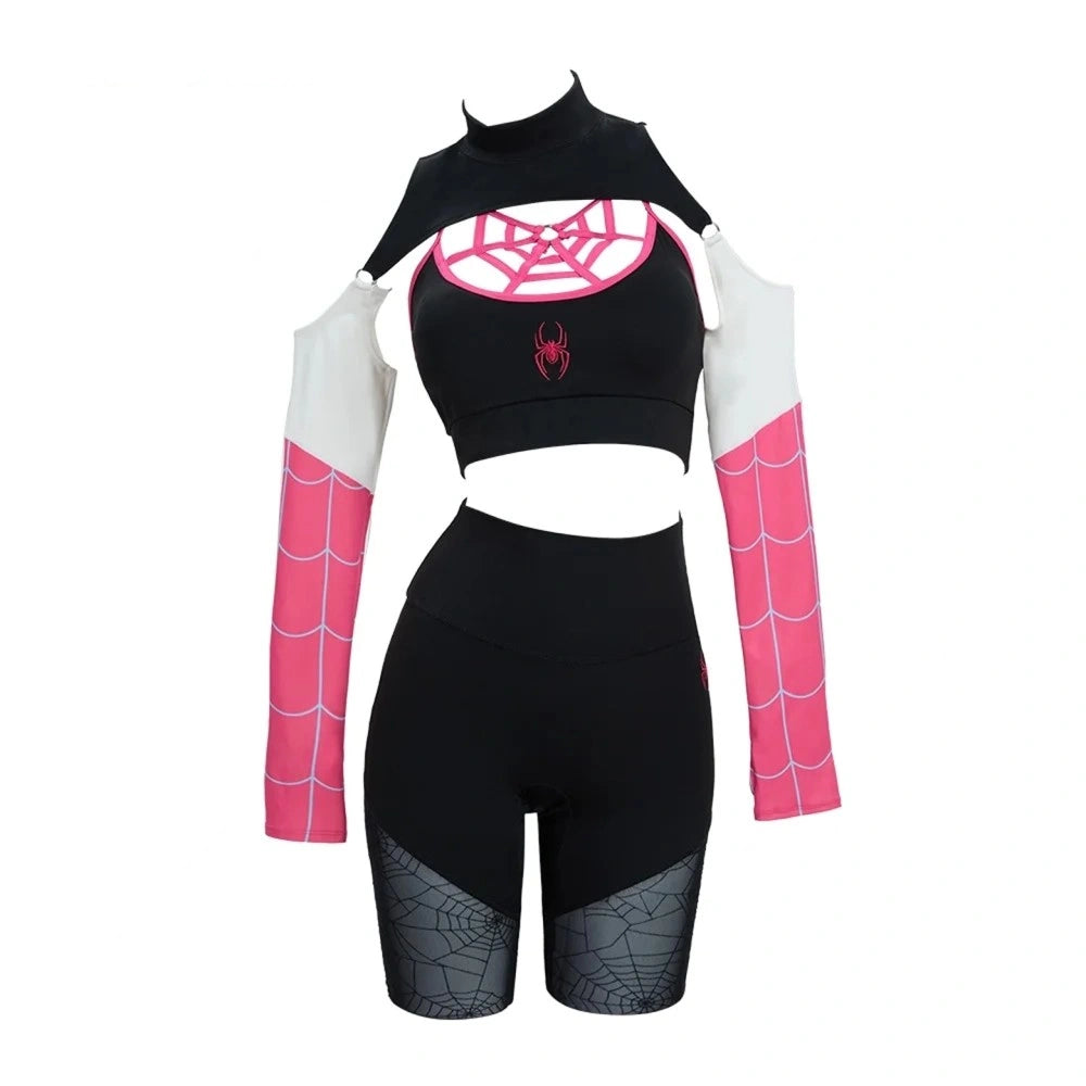 Pink Venom Kiss Set ddlg abdl lingerie with lace straps and detachable crop top