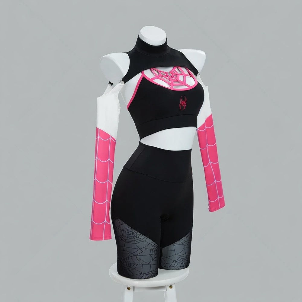 Pink Venom Kiss Set pastel egirl baddie outfit with lace web straps and shorts