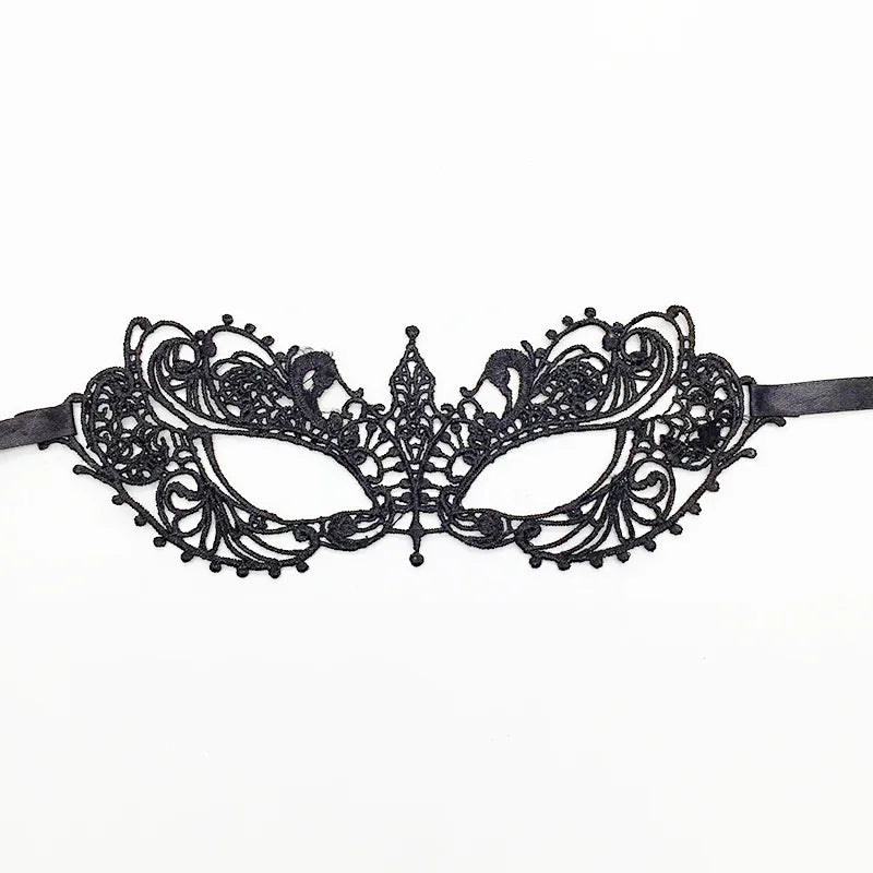 Playful Midnight VIP Lace Mask in black lace, perfect for kawaii cutecore and flirty DDLG adventures