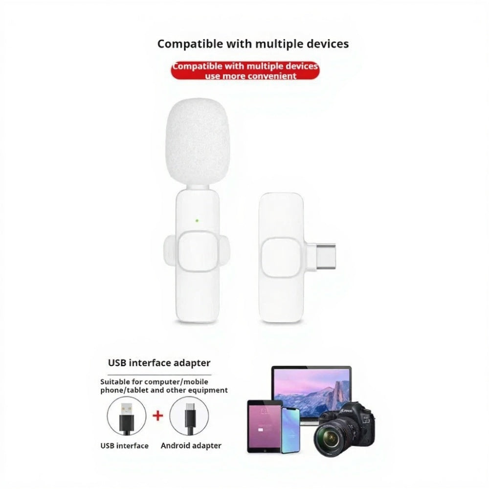 Portable pink wireless microphone perfect for TikTok, YouTube, and content creators