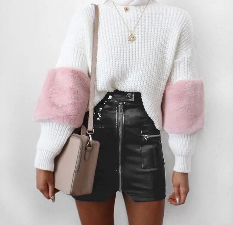 Black mini skirt with pockets and zip details, perfect for DDLG, alt, and sexy baddiecore looks