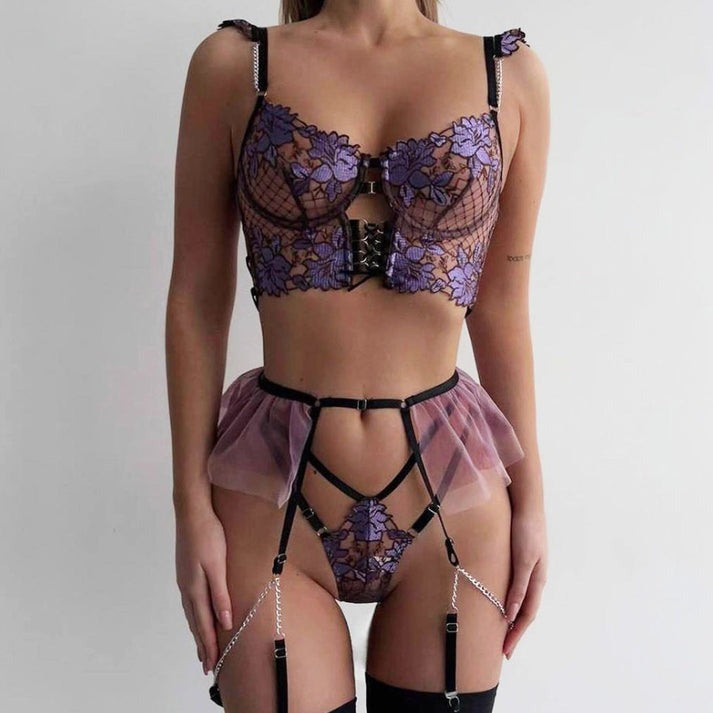 Purple corset tutu princess fantasy set, mini skirt with side tutus, cutecore and baddie aesthetic