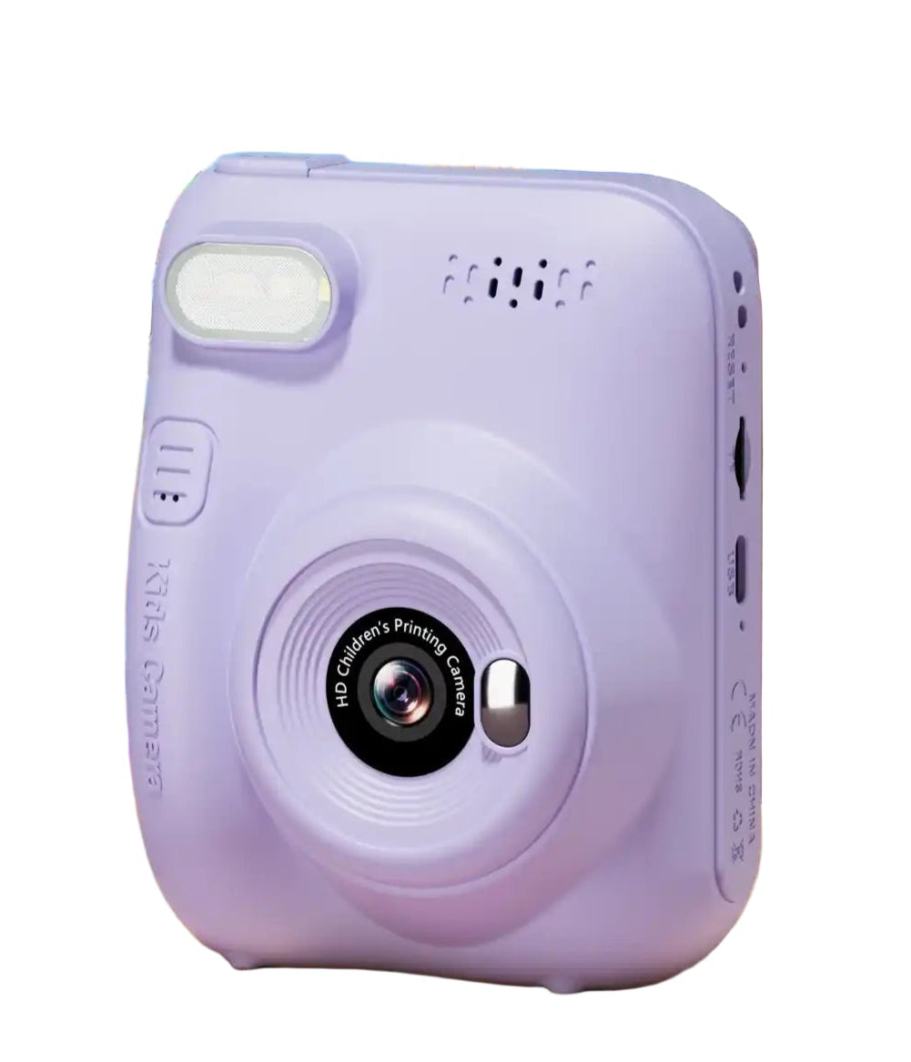 Purple mini photo Snap Pop Camera with print and decorate fun