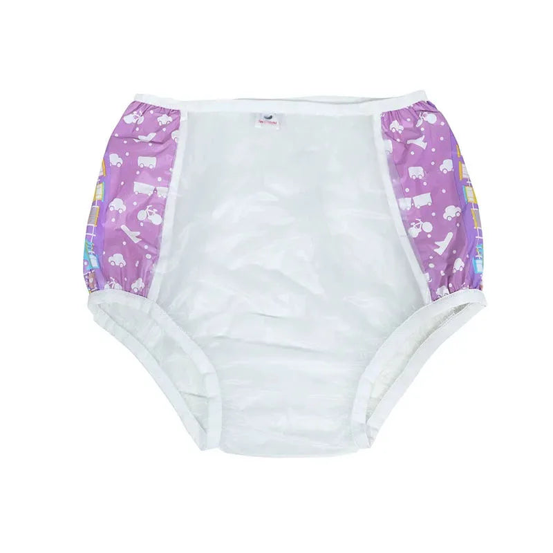 Rainbow Muse diaper cover with transparent PVC panels