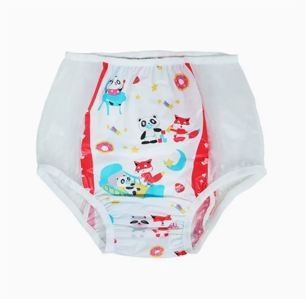 Kawaii style Rainbow Muse diaper cover with fun animal prints
