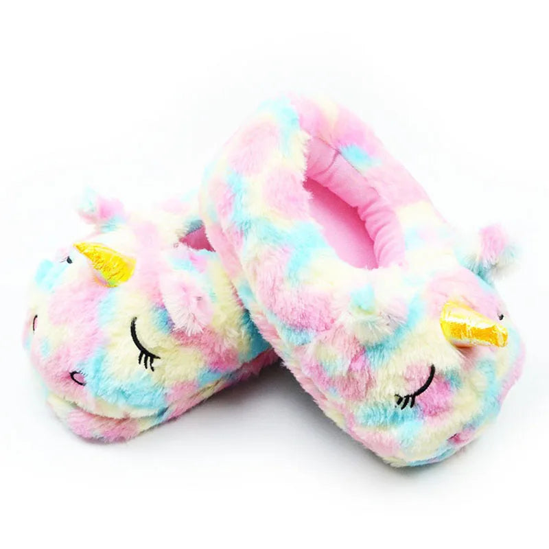 Soft rainbow plush slippers for ABDL & DDLG kawaii pastel cozy vibes