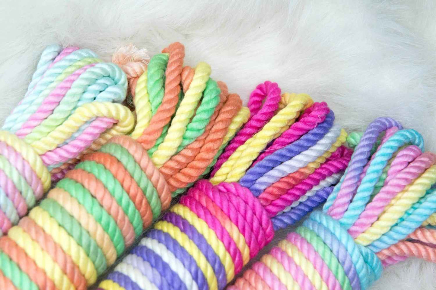 Rainbow Shibari Bondage Rope, cute ddlg, abdl, kawaii, soft girl cosplay, cutecore aesthetic play rope