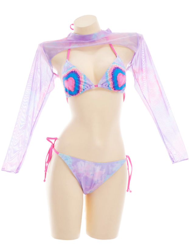 Tie dye rave outfit set pastel hippie kawaii festival clothing