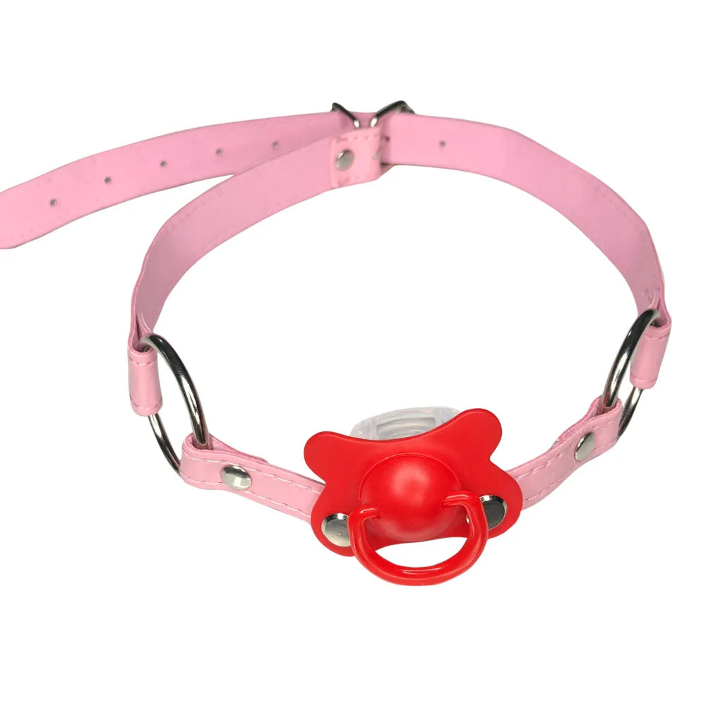 Red Candy Pacifier Choker, kawaii & playful babygirl DDLG accessory, adjustable 46–66 cm / 18–26 in