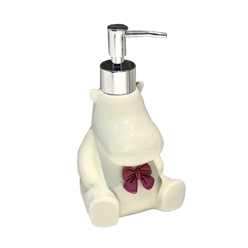 Rhino Bubble Freshness Soap Dispenser, pastel rhino design, kawaii cutecore bathroom accessory for playful spaces