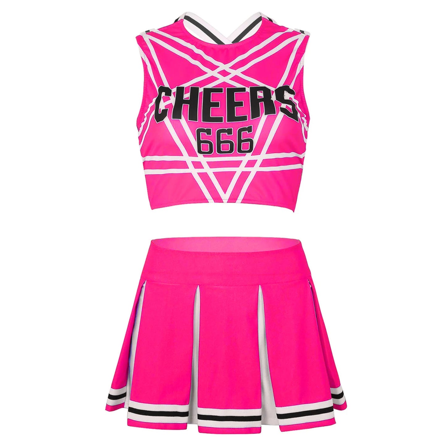 Satan 666 cheerleader set for DDLG ABDL play, flirty mini skirt and devilish cutecore style