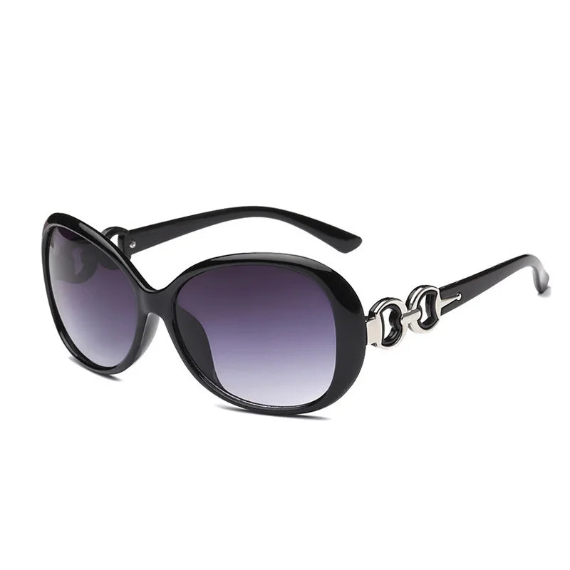 Black frame with purple lenses Slavic Diva Shades, stylish vintage oval sunglasses for bratty queens