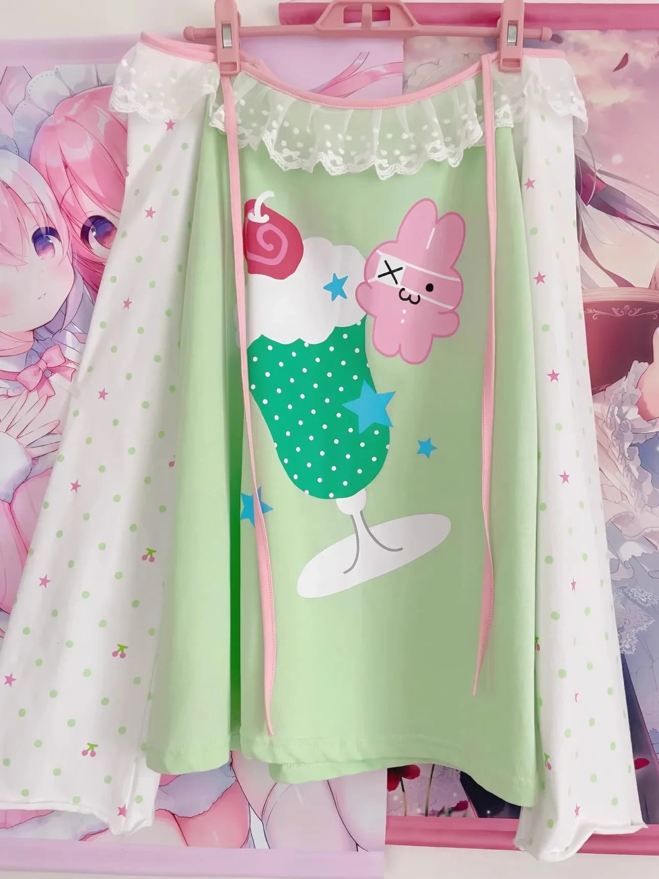 Soft comfy lime green milkshake tee with kawaii style for cute and casual wear