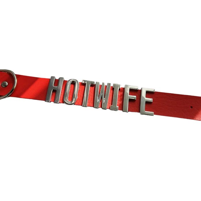 Soft girl hot label choker with adjustable strap and bold style for DDLG, dollcore, and baddie aesthetics