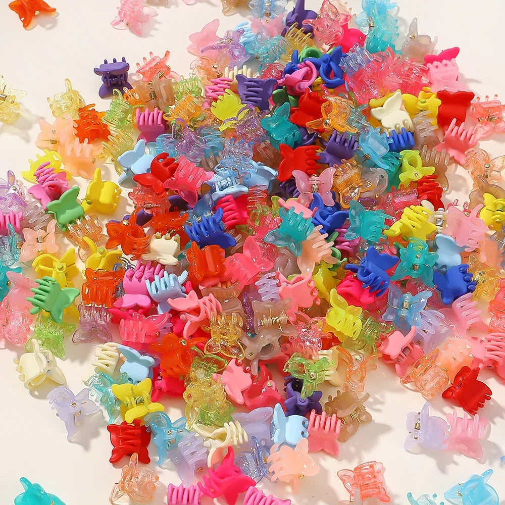 Soft Girl Kawaii Butterfly Hair Clips, lightweight rainbow hair accessories for ddlg, babycore, and cutecore looks