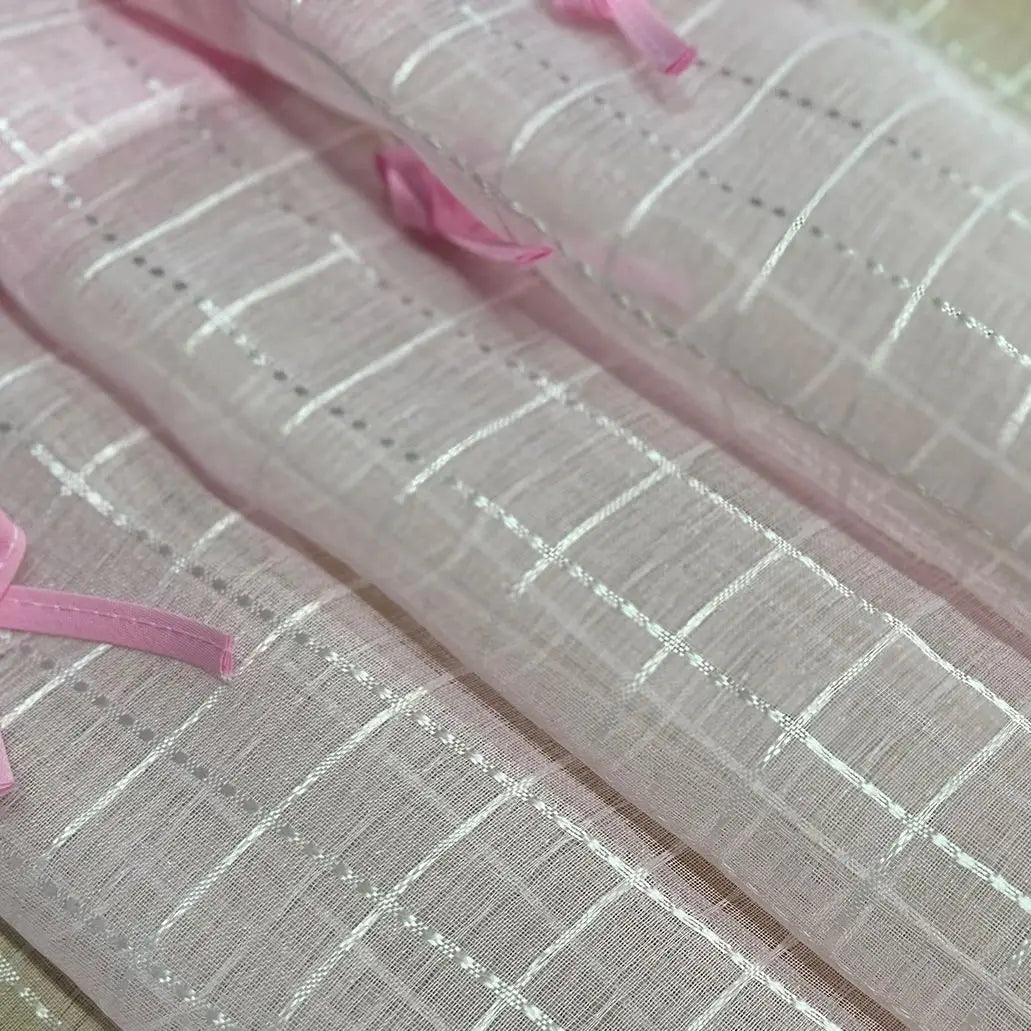 Soft pink princess tulle curtains, functional and beautiful, ideal for small spaces and cozy corners