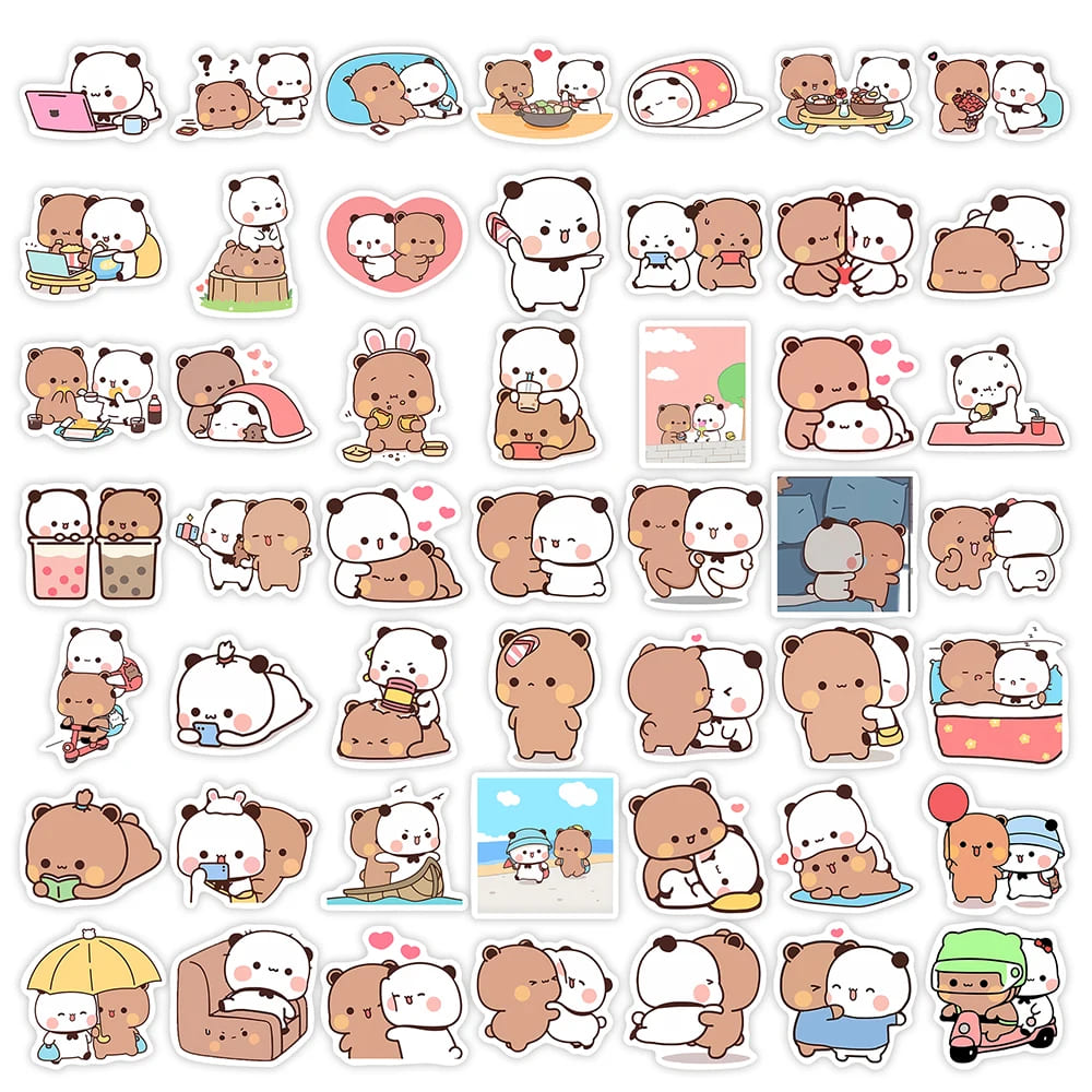 Soft and snuggly bear couple stickers perfect for little and caregiver dynamics, waterproof