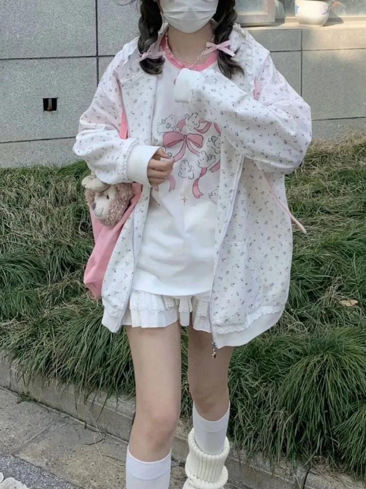 Front and back of the softcore kitty pastel jacket showing full design