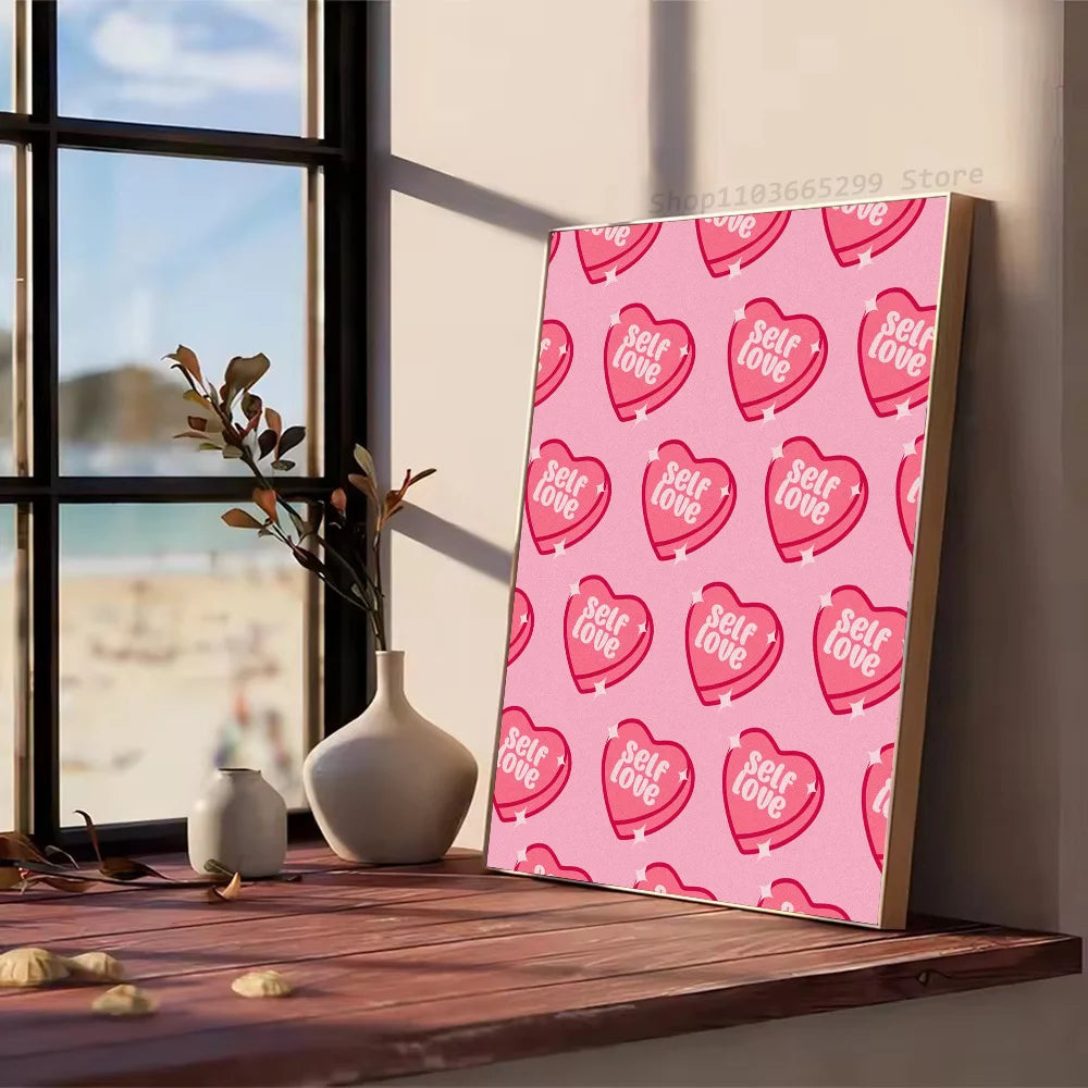Sparkle pink Brighter Days Ahead poster with cozy vibe, ABDL DDLG kawaii wall art for littlespace comfort.