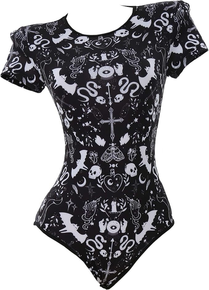 Spooky Season Onesie front view, black and white, cozy cutecore and kawaii design, ABDL & DDLG friendly, Halloween vibes