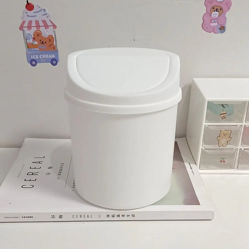 Customizable Sticker Bear Mini Trash Can with sticker-friendly surface and pastel color options