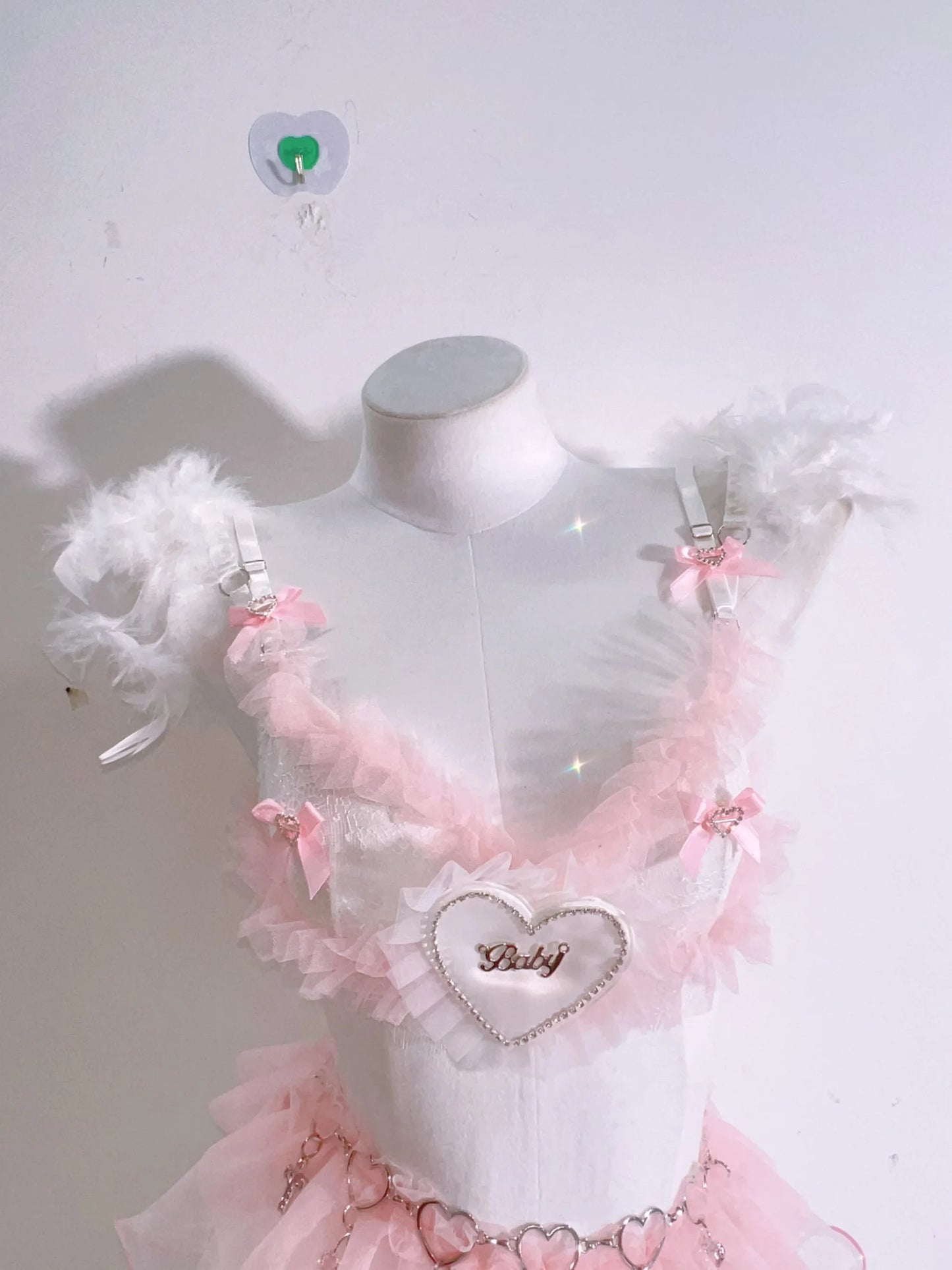 Cheeky-cut panties with heart accents from Sugar Baby pink lingerie set, designed for comfort and playful style