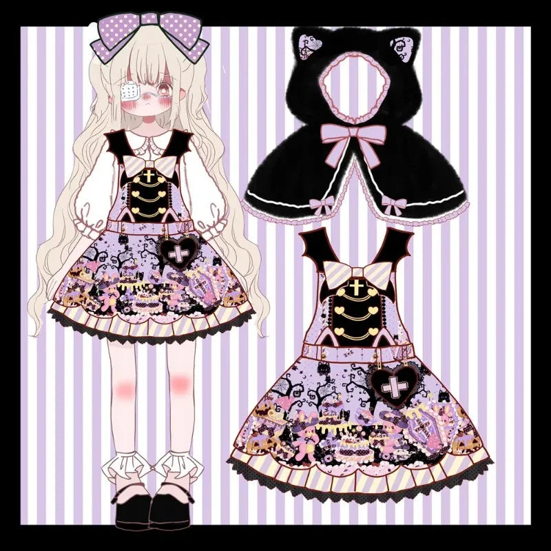 Mischievous Lolita dress with kawaii spooky charm, perfect for ABDL, DDLG, and bratty Halloween styling