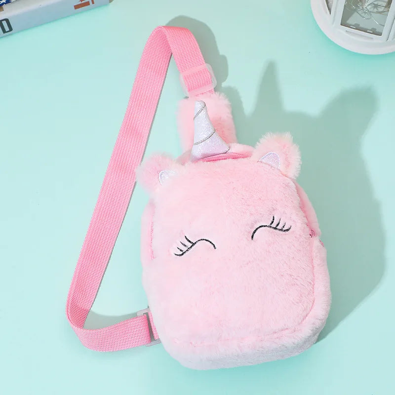 Pastel pink unicorn sling bag with adorable 3D ears and horn, kawaii DDLG ABDL fantasy vibe β¨π¦