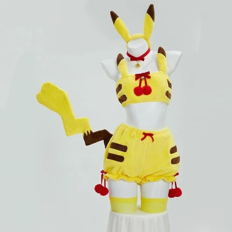 Voltage Cutie cosplay set with bold yellow tones and electric baddie aesthetic