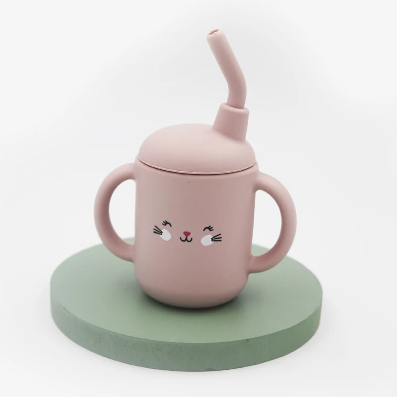 Whimsical zoo animal sippie bottle with pastel colors, safe and durable for DDLG ABDL littles