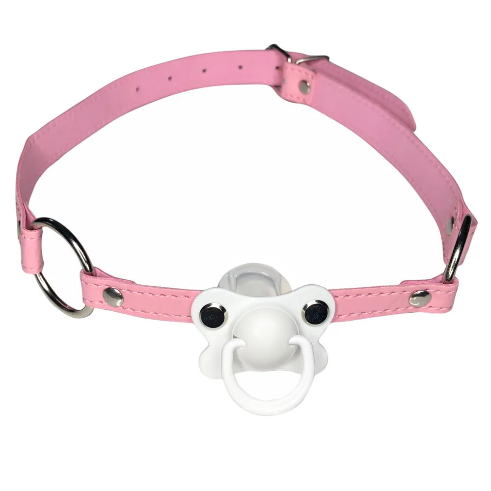 White Candy Pacifier Choker, kawaii babygirl & DDLG accessory, soft girl cutecore vibes, adjustable 46–66 cm / 18–26 in