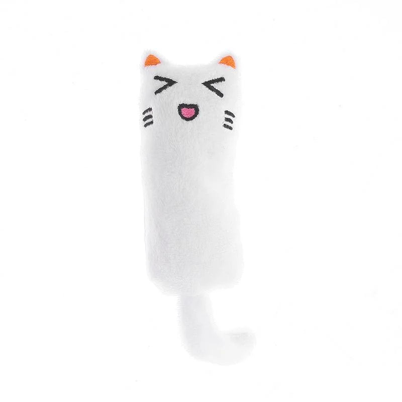 White kawaii catnip toy pillow perfect for soft play and cuddles