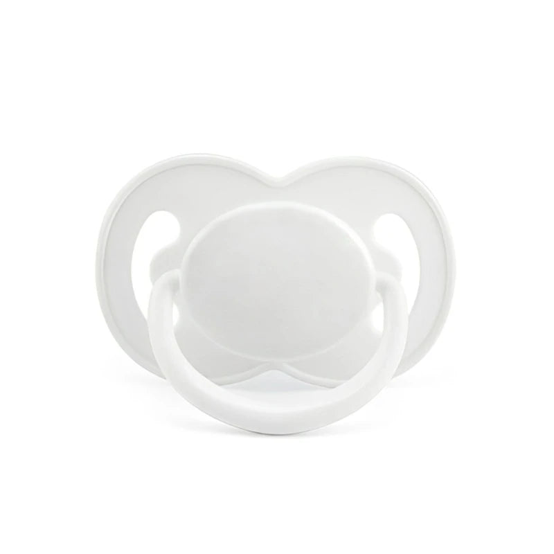 White Kawaii Adult Pacifier, soft adult-sized pacifier for little space and ABDL roleplay