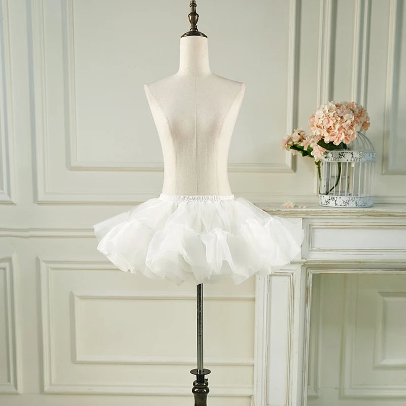 Fluffy white petticoat underskirt creating perfect volume and poofy silhouette