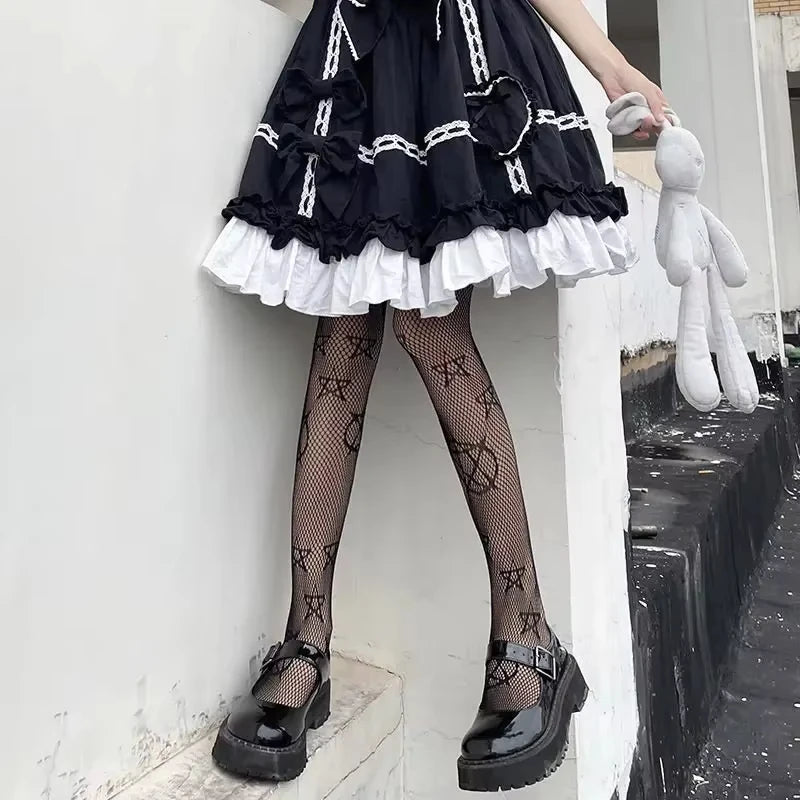 witch pentacle mesh leggings ddlg abdl dark aesthetic occult gothic fashion